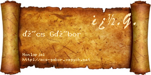 Ács Gábor névjegykártya
